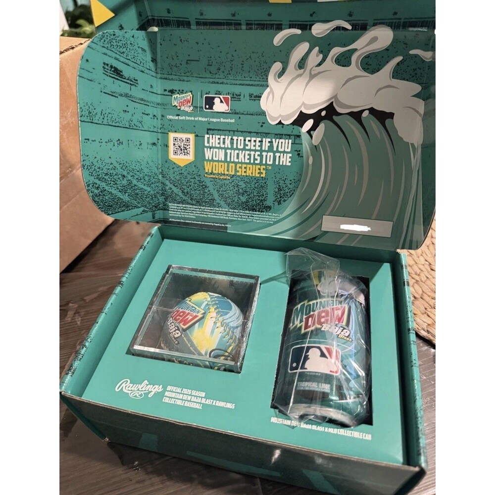 Mountain Dew Baja Blast x MLB Drop - Ball and Limited Edition Can - IN HAND